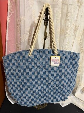 Gloss & Glo large jean tote bag